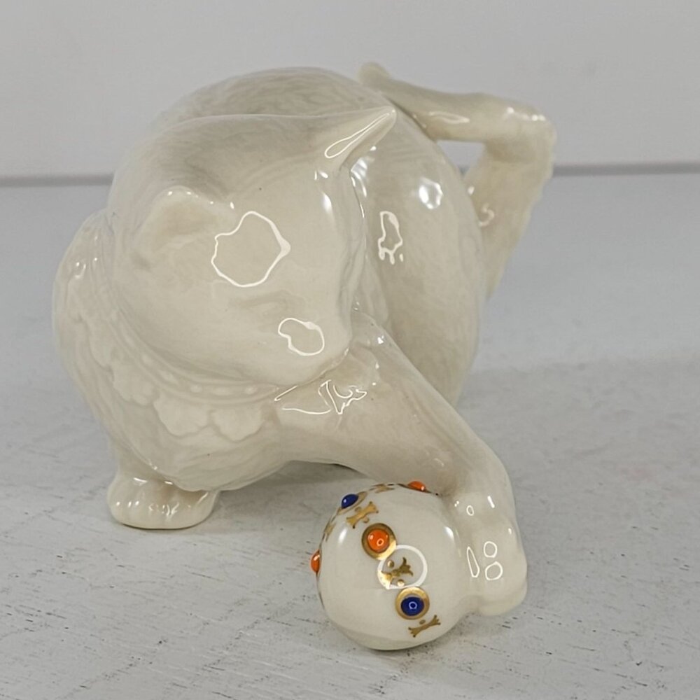 Lenox China Jewels Collection Cat Kitten Playing With Ball Figurine - Picture 3 of 8